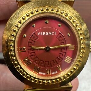 Versace Gold and Red Timepiece